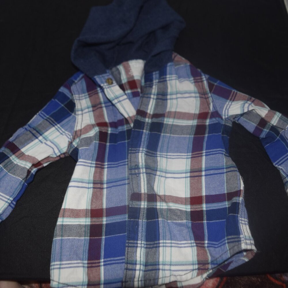 Plaid hoodie shirt Carters 12 months